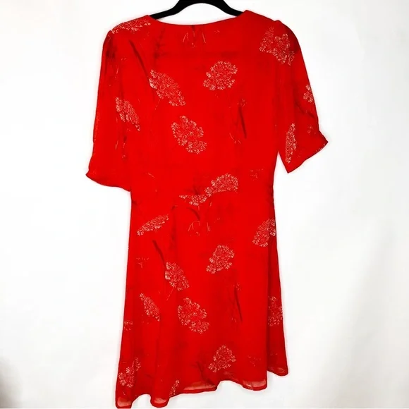 Wilfred | Floral Flame Scarlet Button Front Mini Dress - Picture 3 of 9